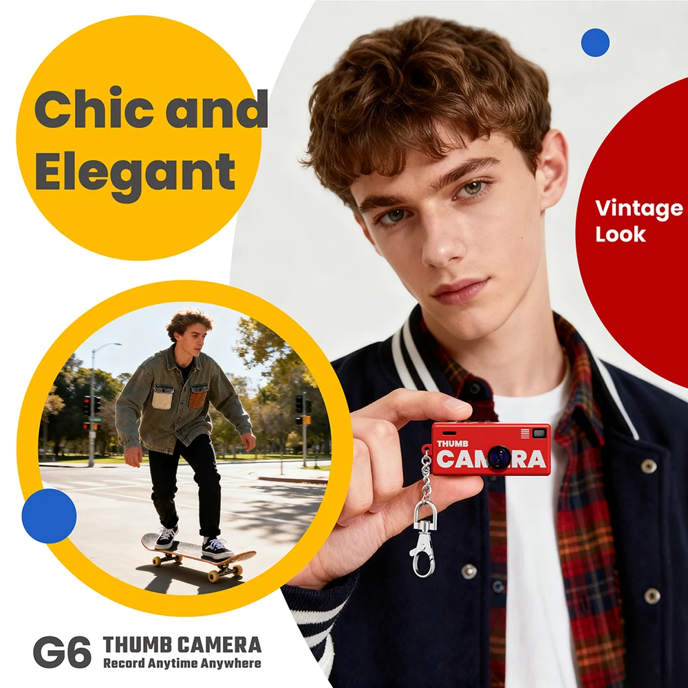 G6 Ucuz Fiyatlı Cep Boyutunda G6 Video Kaydedici Çocuk Oyuncağı Tip-c Şarj Destekli 128gb Tf Kartlı Mini Dv Kamera Dijital Başparmak Kamerası 